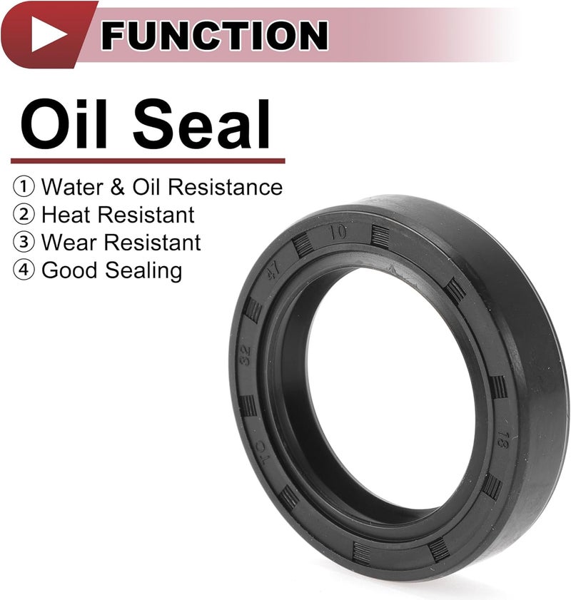 HEROFFIX 5 Pcs Rotary Shaft Seal High Pressure Oil Seal 32x47x10mm Black Nitrile 70 Durometer Rubber - Image 3